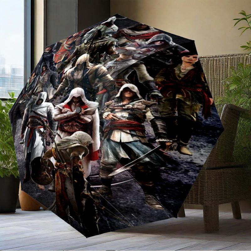 Assass Warrior Umbrella Folding umbrella, automatic umbrella 8-Frame for Travel, camping Use Gift for Halloween Christmas