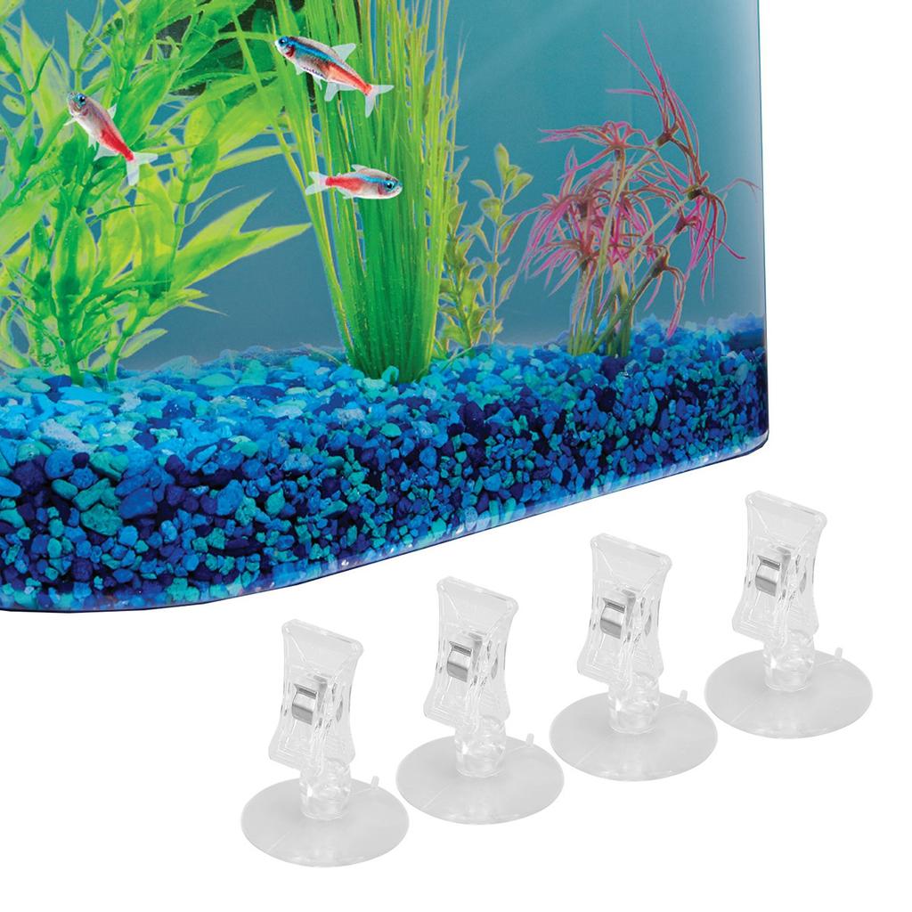 4 Stück Aquarien-Gemüseclip mit starker Saugnapf für Seetangblätter Getrocknete Algen Salat Verlängert den Fressgenuss Aquarium
