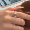 Intertwined Engraved Letter Sterling Silver Ring – Adjustable Women's Fashion Statement