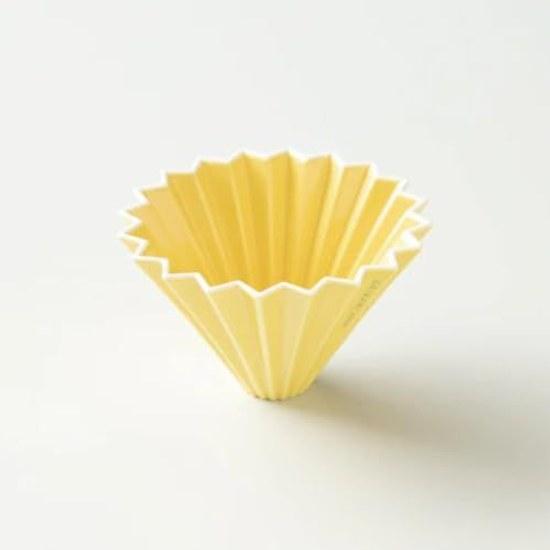 ORIGAMI Dripper M Size 2-4 People Yellow Porcelain Box Engraving
