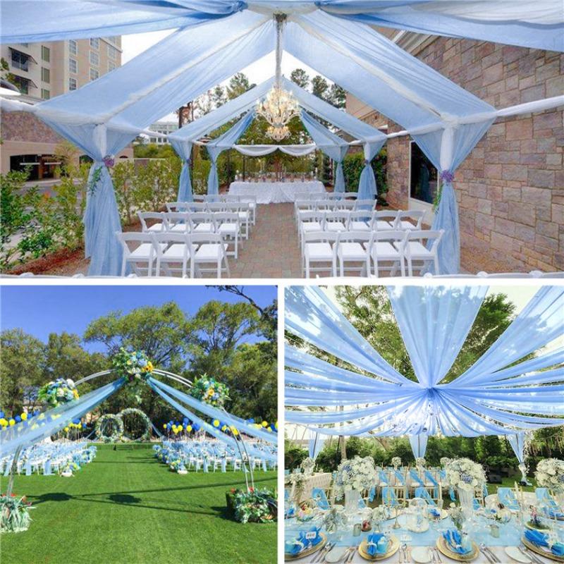 1 pezzo Tende da soffitto colorate per matrimonio Decorazione Tenda in chiffon lucido Drappeggio per cerimonia all'aperto di matrimonio Decorazione per feste