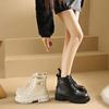 Women's Winter Fashion Boots Side Zip Round Head Keep Warm Women Shoes Middle Follow Square Heel Outdoor Leisure Comfortable