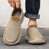 Men’s Outdoor Canvas Shoes Sneakers Driving Shoes Casual Slip on Wide Head Shoes for Farther Plus Size