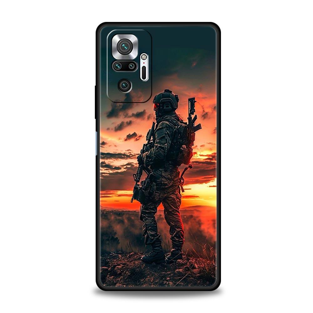 Military Army Special Forces Phone Case For Xiaomi Redmi Note 14 13 5G 10 11 12 Pro Plus 4G 14C 13C 12C 10C Black Cover