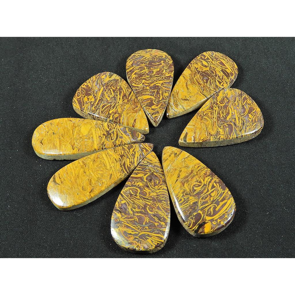 30-35 MM Mariam Jasper Pear Matched Earring Pair Loose Gemstone 4 Pair Lot SY-259