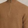 Polo Ralph Lauren FW23 Solid Color Half-Zip Long Sleeve Knit Sweater Men sweater Brown MNPOSWE16821697-200