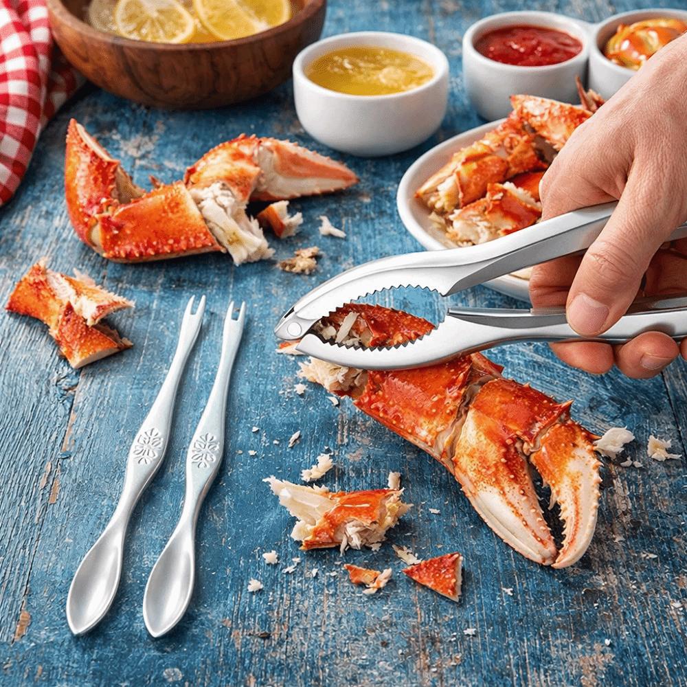 3Pcs/Set Stainless Steel Lobster Crackers and Picks Set Multi-functional Crab Tong  Home