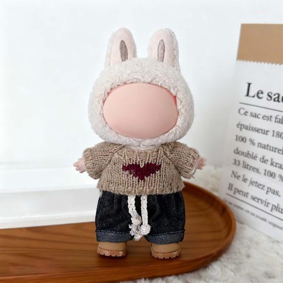 Doll Clothes Set Jeans & Knitted Sweater Baby Outfit for 15cm Dolls Trendy Doll