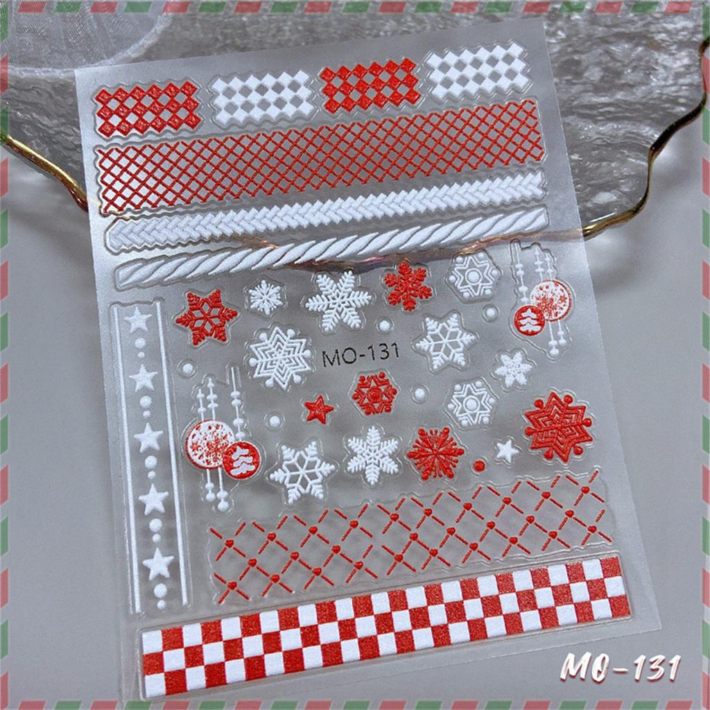 5D Snowflake Nail Art Sticker Decals 5D Stereoscopic Embossed Christmas Nail Art Decoration Charms Self-Adhesive