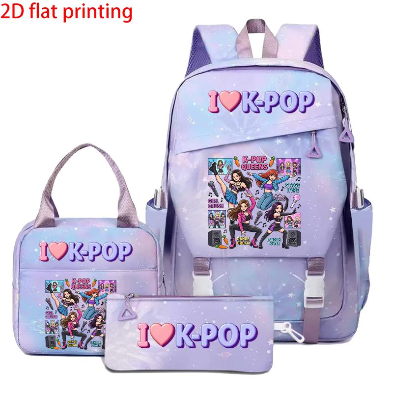 3PCS Numbered 6&7 Pattern Knapsack Set | The Perfect Choice for School & Journey With Premium Quality Materials