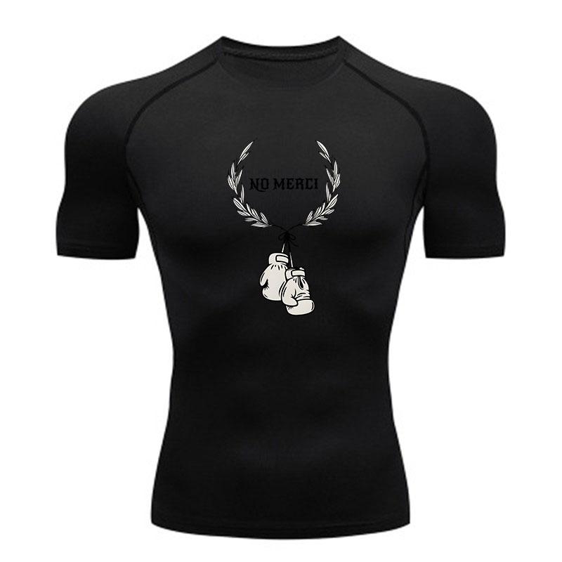 Men's Compression Fitness Sports T-Shirt, Breathable No Merc