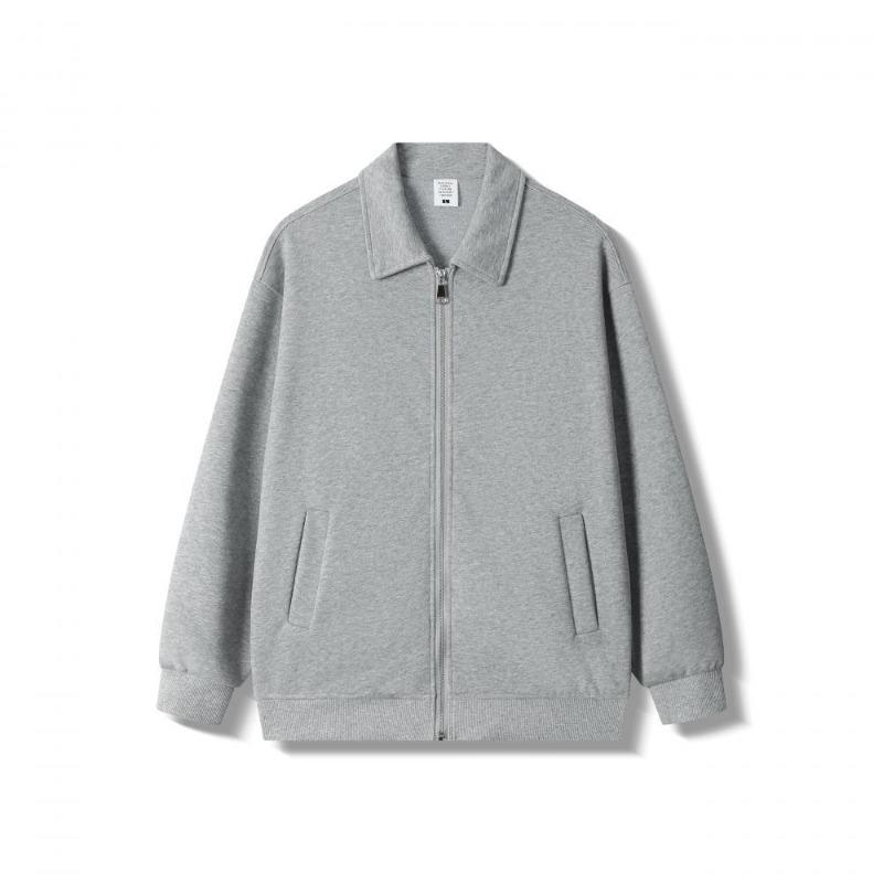 New G Island Cotton Loose Zipper Jacket Sweater Men's Solid Color Trend Versatile Jacket Couple