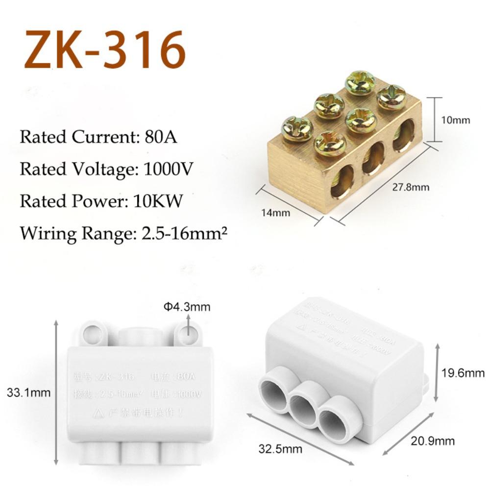 New Conductor Brass High Power Splitter Large Current Universal Quick Terminal Block Fast Connector Electrical