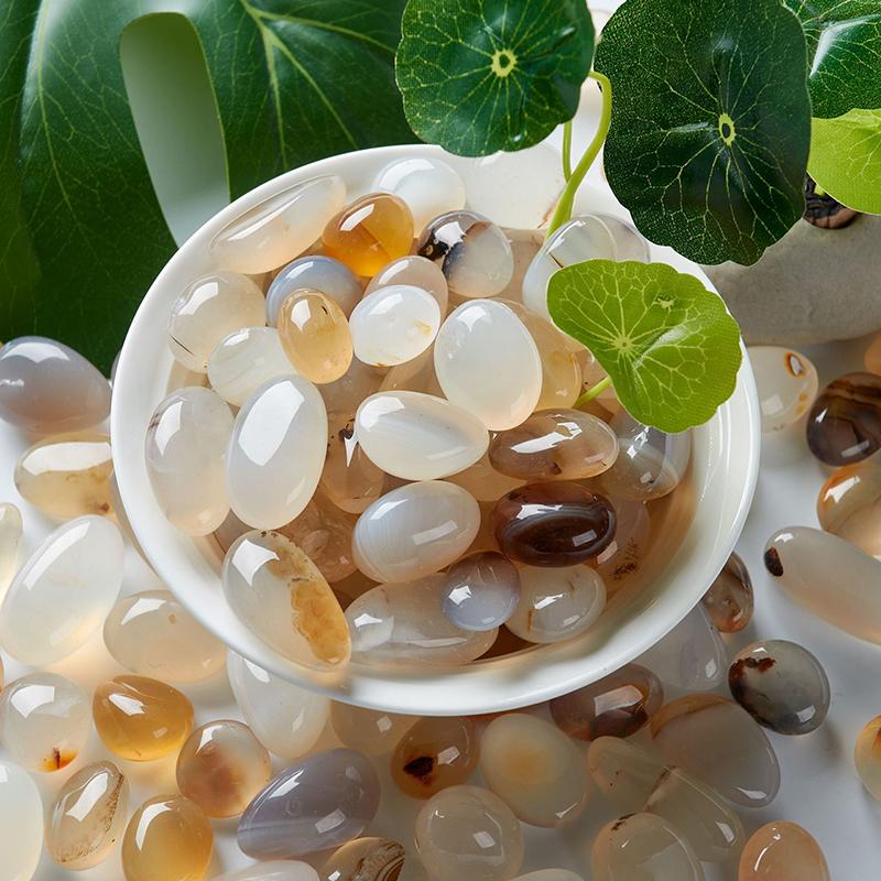 Colorful Mixed Agate Stone Tumbled Stones Pebble Fish Tank Decoration Vase Filler Landscape Home Decor