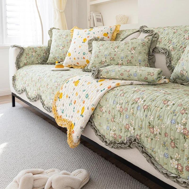 Cotton Seat Cover Corner Sofa Cover for Living Room Furniture Protective Case Lounger Sofa Bed Case Non-Slip Sofa Cushion