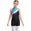 Kinder Mädchen Ärmelloses Gymnastik Trikot Ballett Tanz Biketard mit Shorts Haarband Set Dancewear Badeanzug Bademode