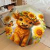 Highland Cattle Themed Folding Umbrella Fashion Auto-Open 8 Iron Ribs Plastic Handle Foldable Sunshade Perfect Christmas Gifts