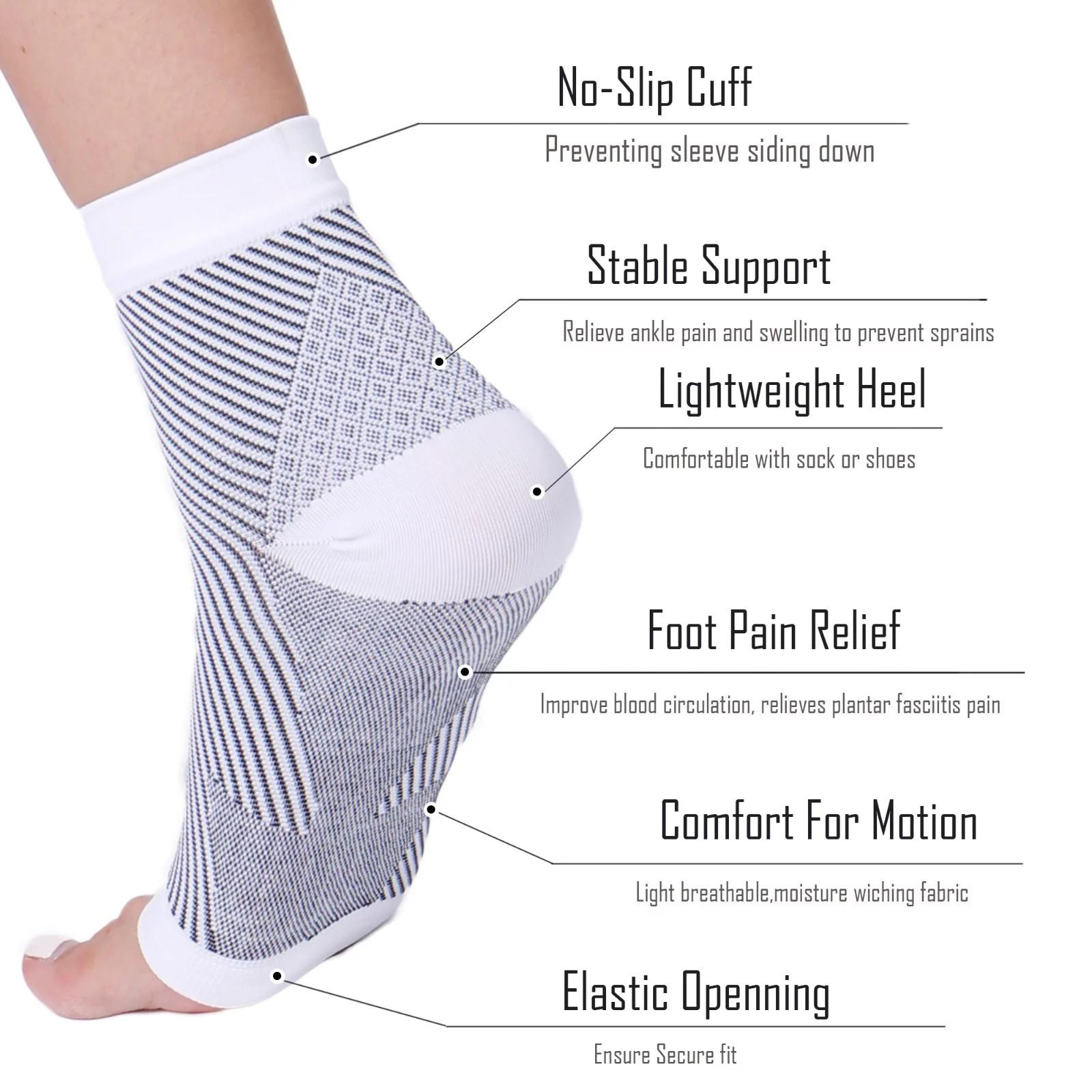 

Спортивные мужские и женские гибкие компрессионные короткие носки с рукавами для ног S белый