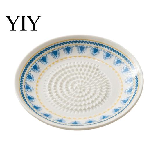 Multifunctional Garlic Dish Ceramic Grinder, Multi-Functional Grating Plate, Manual Ginger Grater Bowl Zester Bowl, All-in-One Prep Mixing Serving