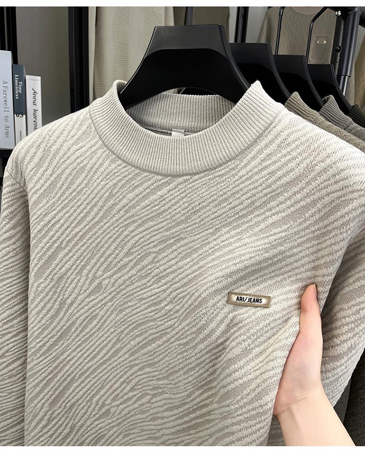 Herren Herbst/Winter Jacquard Strickpullover - Dick mit halbohem Kragen für lässige Wärme