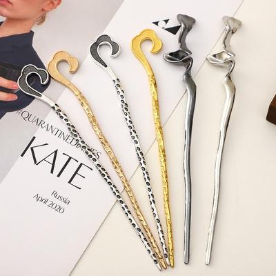 Cool Feeling New Chinese Metal Hairpin Female Simple Modern Niche Design Disc Hair Ball Head Hairpin Hairpin Headgear