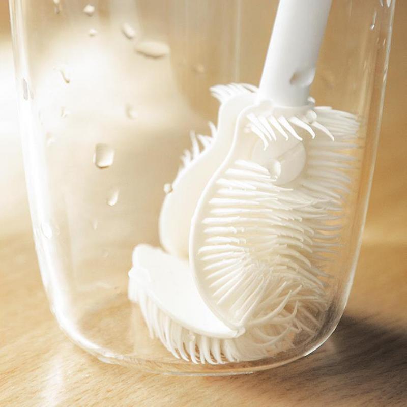 Milk Bottle Brush Cup Scrubber Glass Cleaner Long Handle Drink Bottle Clean Brush Kitchen Cleaning Tool