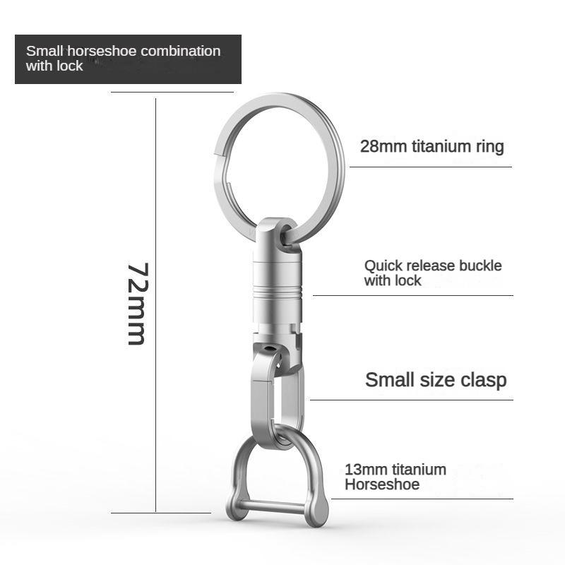 Titaniumlegering Auto Anti-Verloren Sleutelhanger Universele Verbinding Sleutelhanger Ring Ketting Draagbare Drukknoop Man Taille Gemonteerd EDC Accessoires