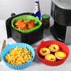Air Fryer Silicone Liners Air Fryer Silicone Pot Reusable Baking Tray Pizza Chicken Food Safe Non Stick Air Fryer Basket