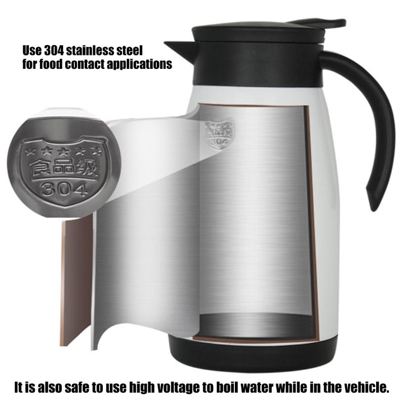 12V 24V Car Electric Kettle 680ml Fast Boil Heating Cup Heated Water Cup For Long Journeys Commuting Convenience