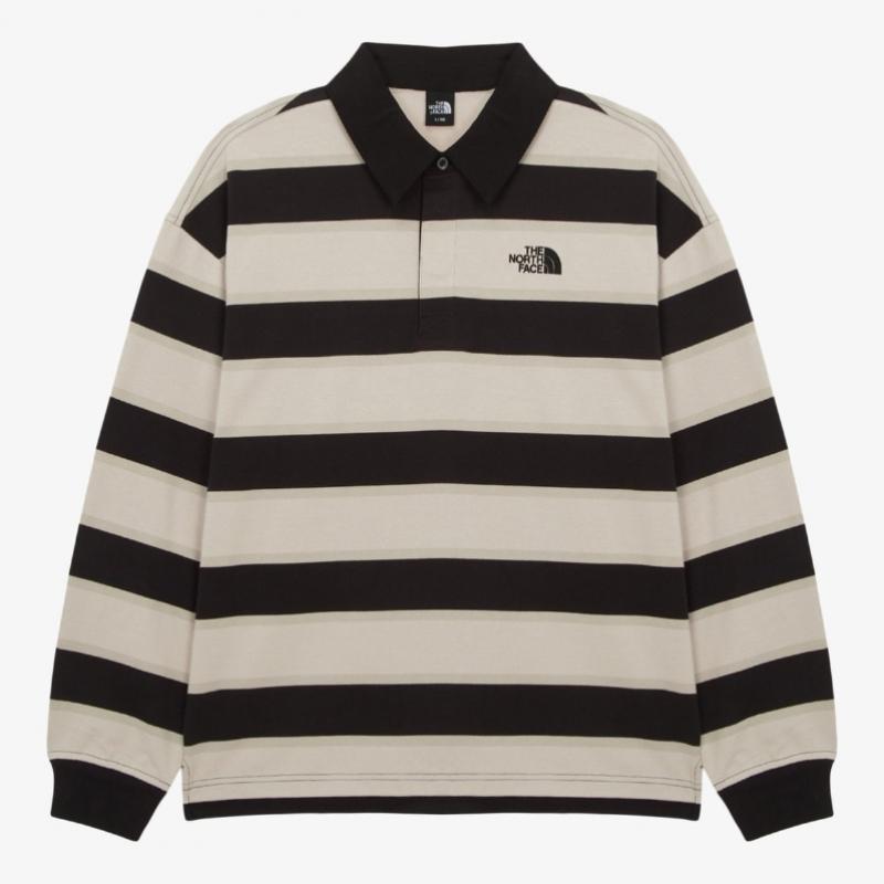 The NorTh Face Men S eaSy On STripe Polo T ShirT looSe fiT nT7Tr57 BLK (BLACK)/95(M)
