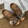 Leopard Print Diamond-Encrusted Ballet Hole Shoes Women'S Summer Wear Spring And Summer New Shoes Non-Slip Sandals Beach Shoes