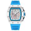 ONOLA Watches for Men Fashion Casual Tonneau Multifunctional Soft Silicone Strap Waterproof White Quartz Mens Watch Reloj Hombre