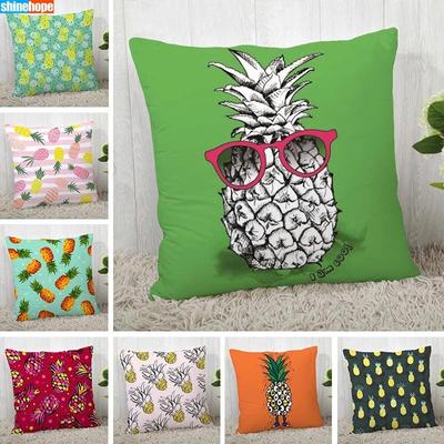 Pillowcase Pineapple Pattern Square  Christmas Zipper