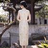 Retro small fresh and elegant cheongsam 1011 new improved women's summer slim national style sleeveless medium and long dress