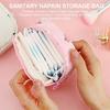 Cute Cartoon Sanitary Pad Organizer Bag for Women Girls Travel Toiletry Storage Waterproof Discrete Carry Case Cosmetic Bag