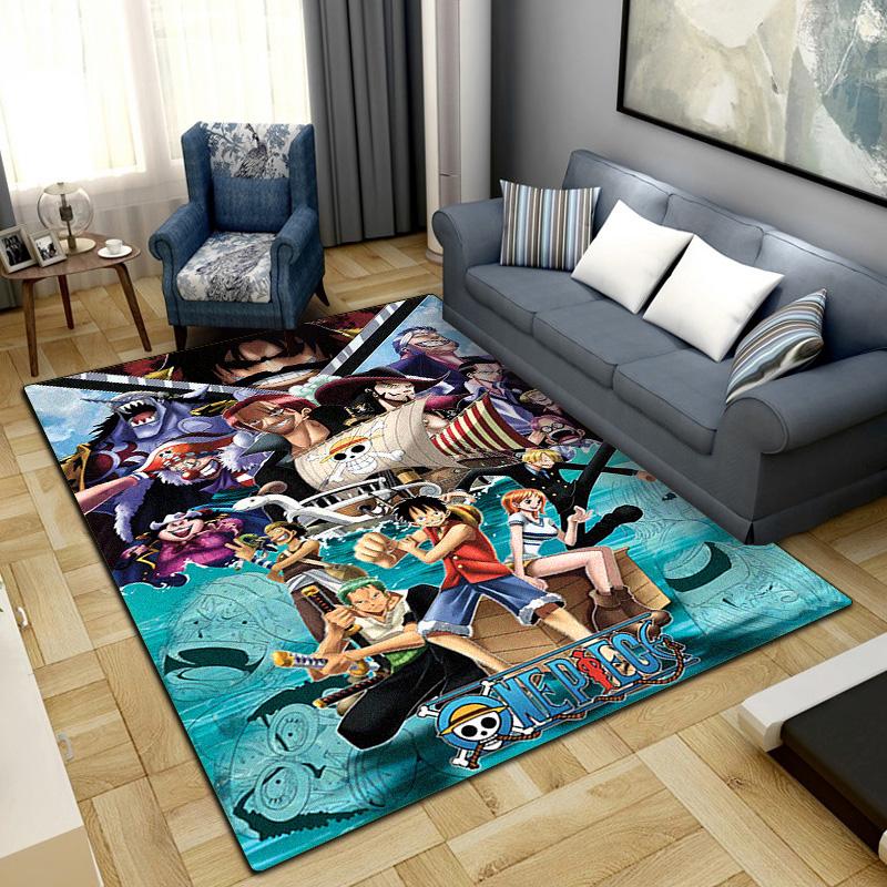 Anime One Piece Print Carpet Large Area Rug Non Slip Washable Floor Mat Bedroom Home Decor LXR138