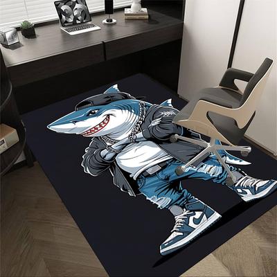 1pc Shark Streetwear Carpet, Office Rug Outdoor Mat Home Decor Area Carpet Festival