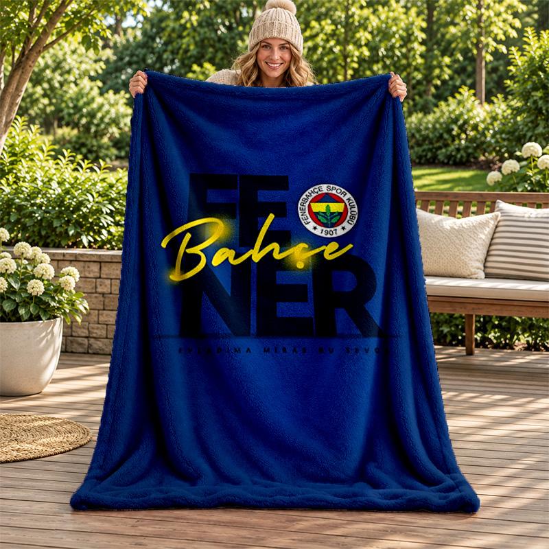 Fenerbahce Blanket Flannel Blanket Soft Cozy Plush Throw for Sofa Bed Lightweight Home Decoration Gifts for Christmas Various Holidays