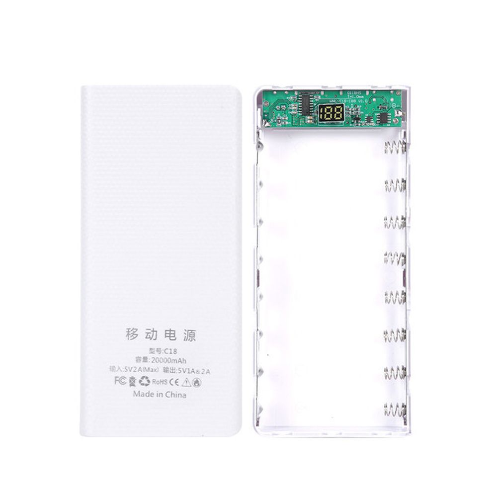 LCD Digital Display Battery Charger Box Power Bank Shell Power Bank Case Battery Storage Boxes