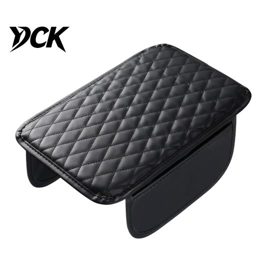 Ergonomic Elbow Rest for Driving Car Center Console Cover, Faux Leather Armrest Cover Car, Universal Box Pad Middle Cushion with Side Storage Pockets
