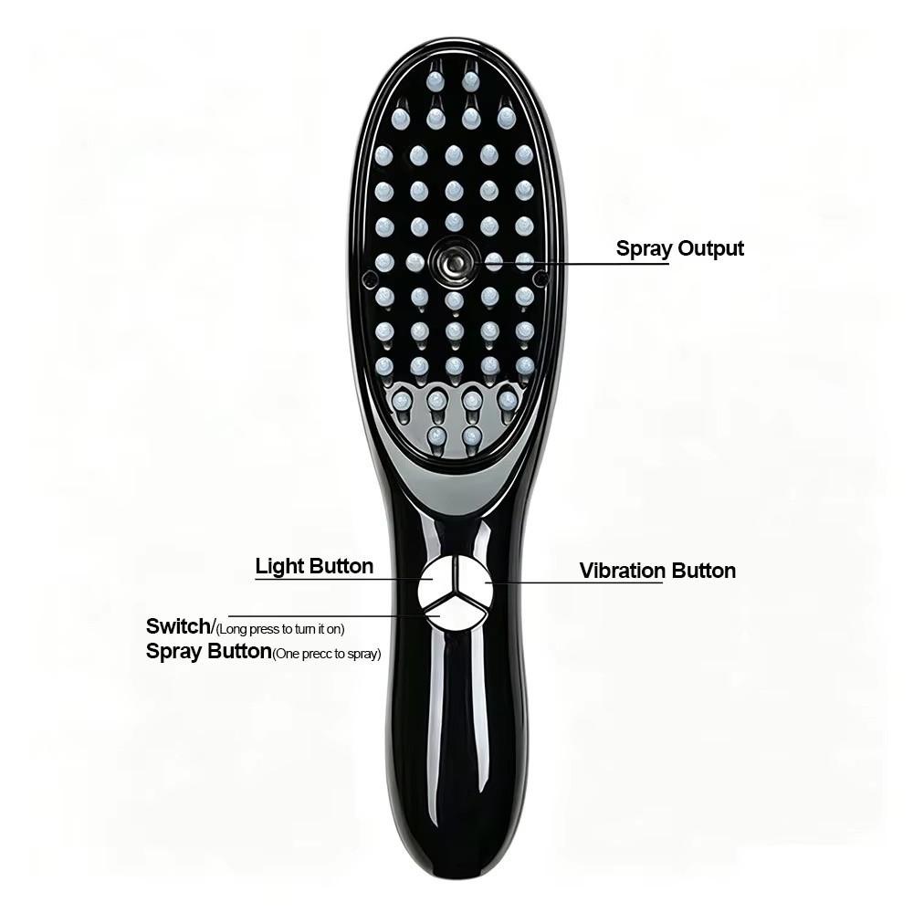 Red Light Blue Light Scalp Massager Ultrasonic Vibration Spray Massage Comb Gift for Girlfriend