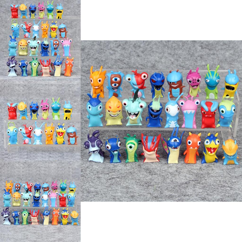 Lot Of 24 Premium Slugterra Action Figures Pvc Toys Featuring Burpy And Bludgeon Slugs Gift Set