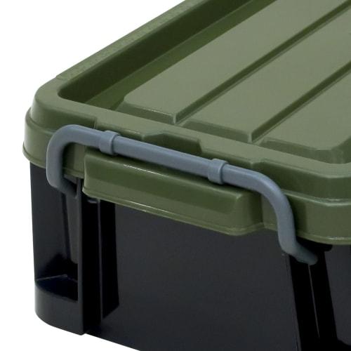 JEJ Astage Storage Box, X Series NT Box #7, Black Green, Disaster Preparedness, 8.7 x 13.2 x 4.7 inches (20 x 34 x 11 cm), Made in Japan, Stackable