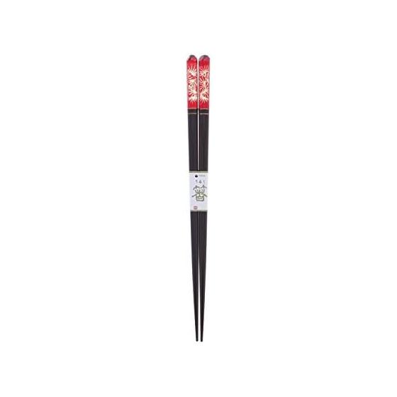 Ishida Chopsticks Akuria Urushi Kiriko Matsuba Wooden Red 21.5cm