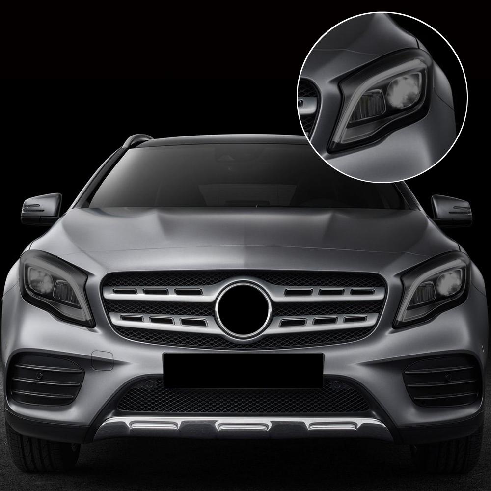 For Mercedes Benz GLA/GLB/GLC/GLK/GLE/GLS Pre-Cut TPU Headlight PPF Smoke Black High Gloss Anti-Scratch Protective Vinyl Wrap