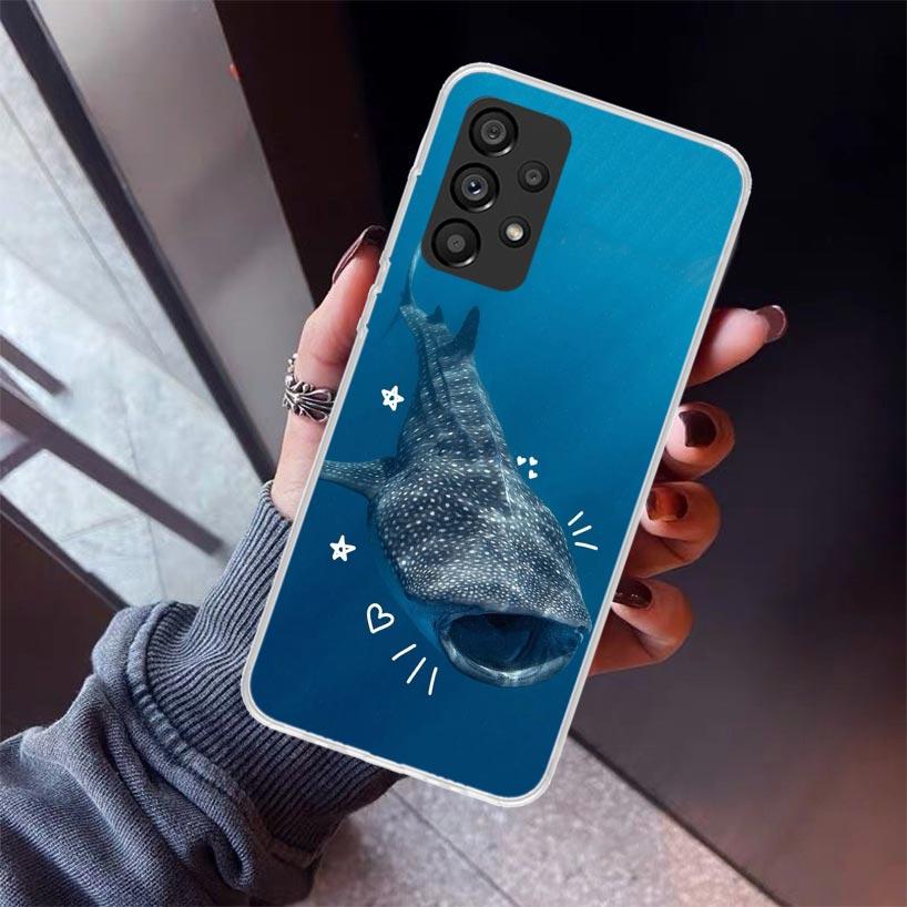 Ocean Whale Shark Phone Case For Samsung Galaxy A52 A51 A50S A32 A22 A12 A02S A72 A71 A31 A70 A30S Note 20 Ultra 10 Plus S10 Gal