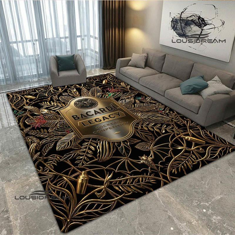 Tappeto stampato con logo Bacardi Tappeto antiscivolo Tappeti da esterno Tappeto per area Tappeto decorativo per camera da letto Tappeto per camera da letto Regalo di compleanno