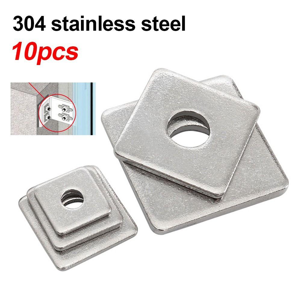 10Pcs 304 Stainless Steel Square Plate Washer M3-M20 Square Gasket  for Structural Fastening