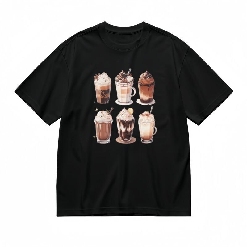 

Women s Comfortable Classic T-Shirt Rich Cream and Chocolate Beverage Design Tee S