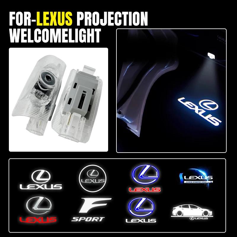 For Lexus ES240 ES250 ES350 IS250 IS300 RX270 GS NX300 RX300 RX350 2Pcs LED Welcome Light Car Door Projector Lamps Accessories